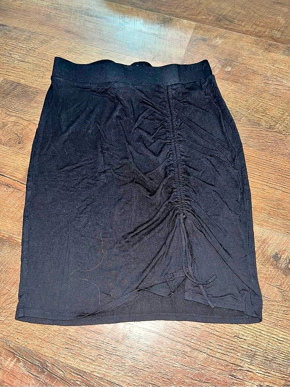 Black Ruched Mini Skirt